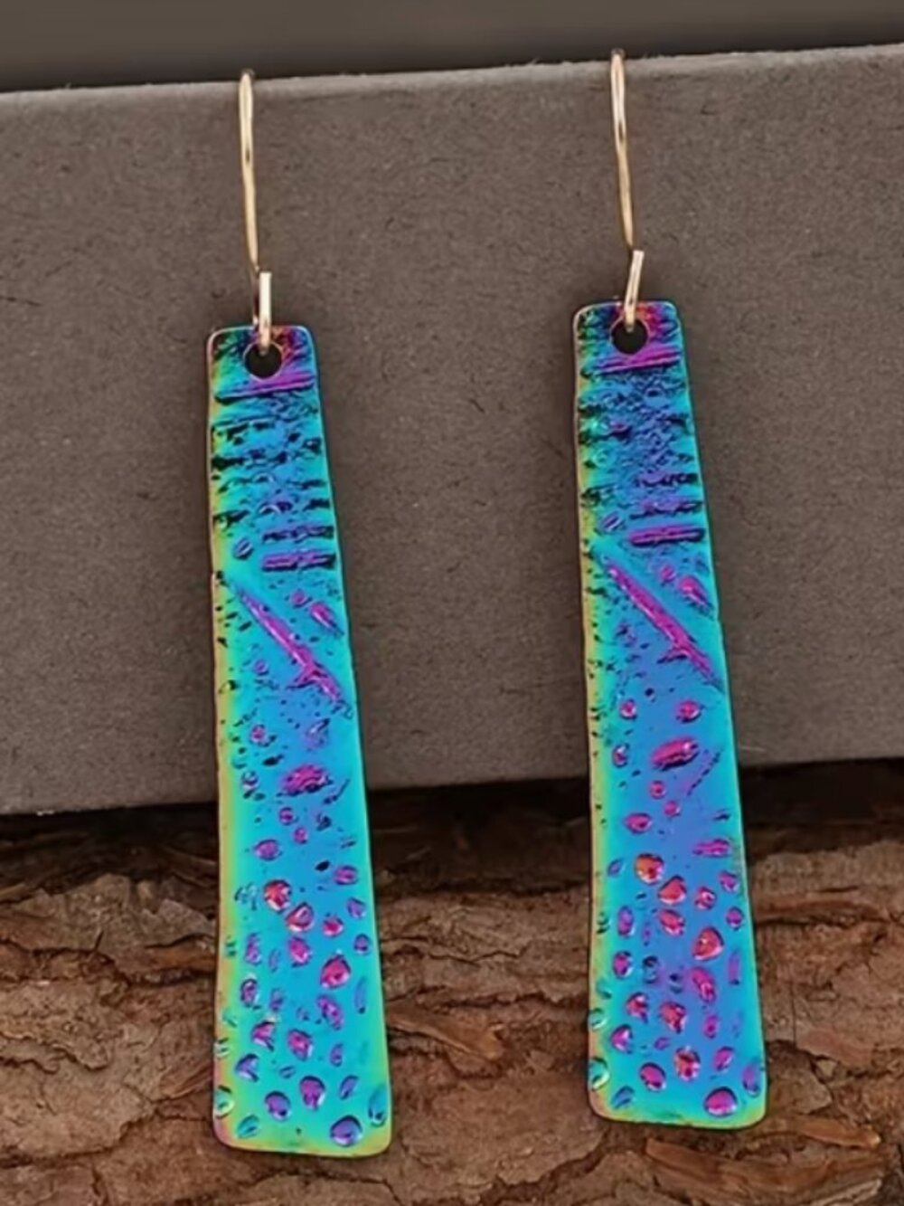 Rectangular Drop Earrings - Picture 3 of 4